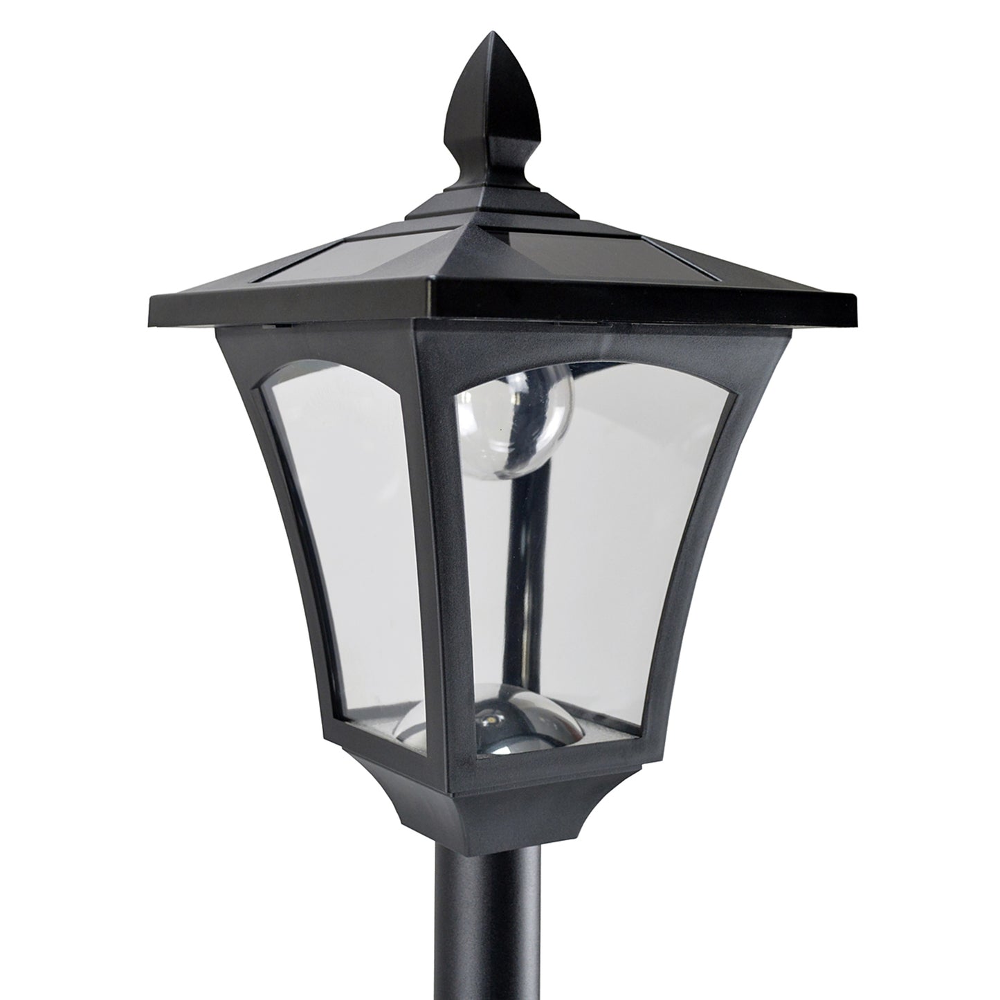 Outsunny Two Pack Garden Solar Post Lights With Sensor Dimmable LED Lantern Bollard Pathway Light 1.6M Tall Black