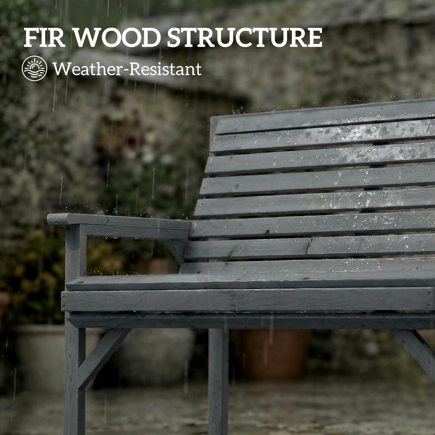 Outsunny 2 Seater Wooden Garden Bench With Armrests And Backrest For Outdoor Balcony Patio Use Weatherproof Varnish