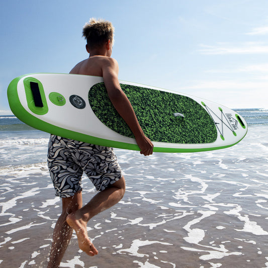 HOMCOM 10ft Inflatable Paddle Board with Non-Slip Surface and Accessories for Beach Adventures - ALL4U RETAILER LTD