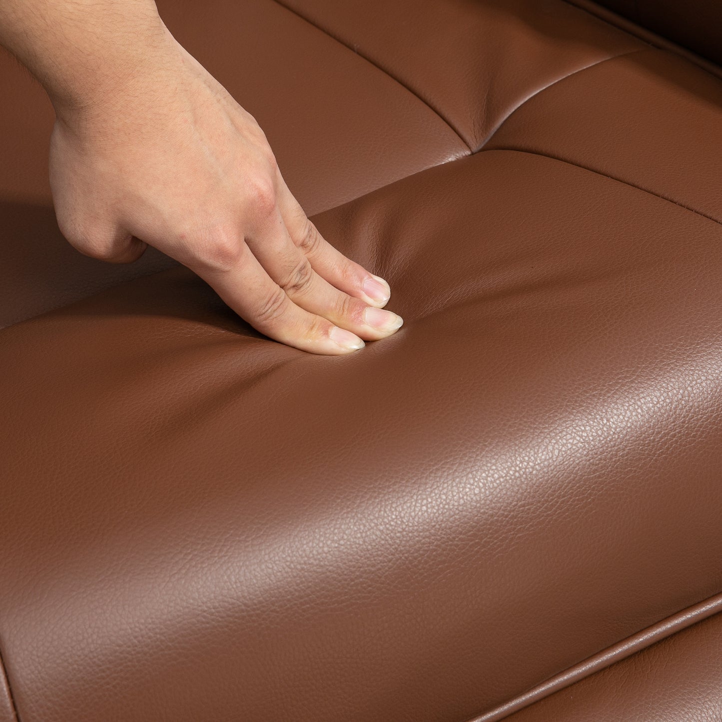 HOMCOM Faux Leather Recliner Armchair With 145 Degree Back Tilt And 360 Degree Swivel Brown