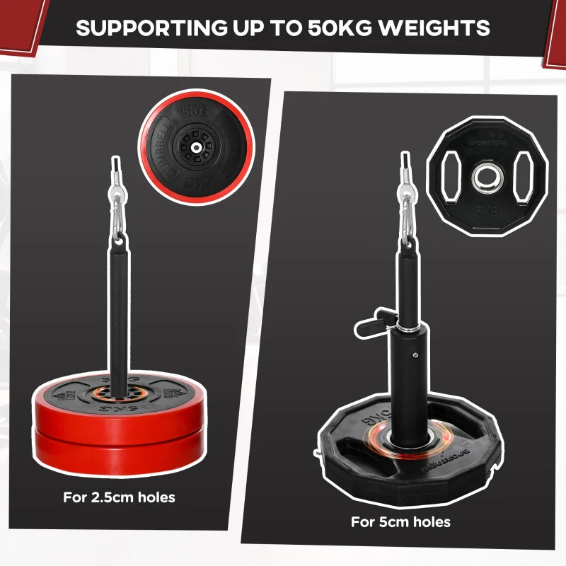 SPORTNOW Cable Machine Pulley System with 2 x 5kg Olympic Weight Plates | Lat Pull Down System for Home Gym | DIY Loading Weight for Biceps, Triceps, Arms, Shoulders, and Back Training - ALL4U RETAILER LTD