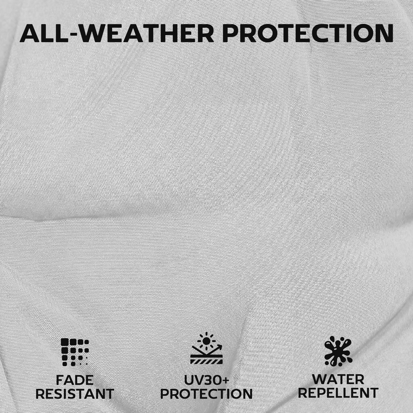 Outsunny Outdoor Patio Chair Cushions Set of 4 Waterproof Non Slip Lounge Cushions 112x53cm Light Grey
