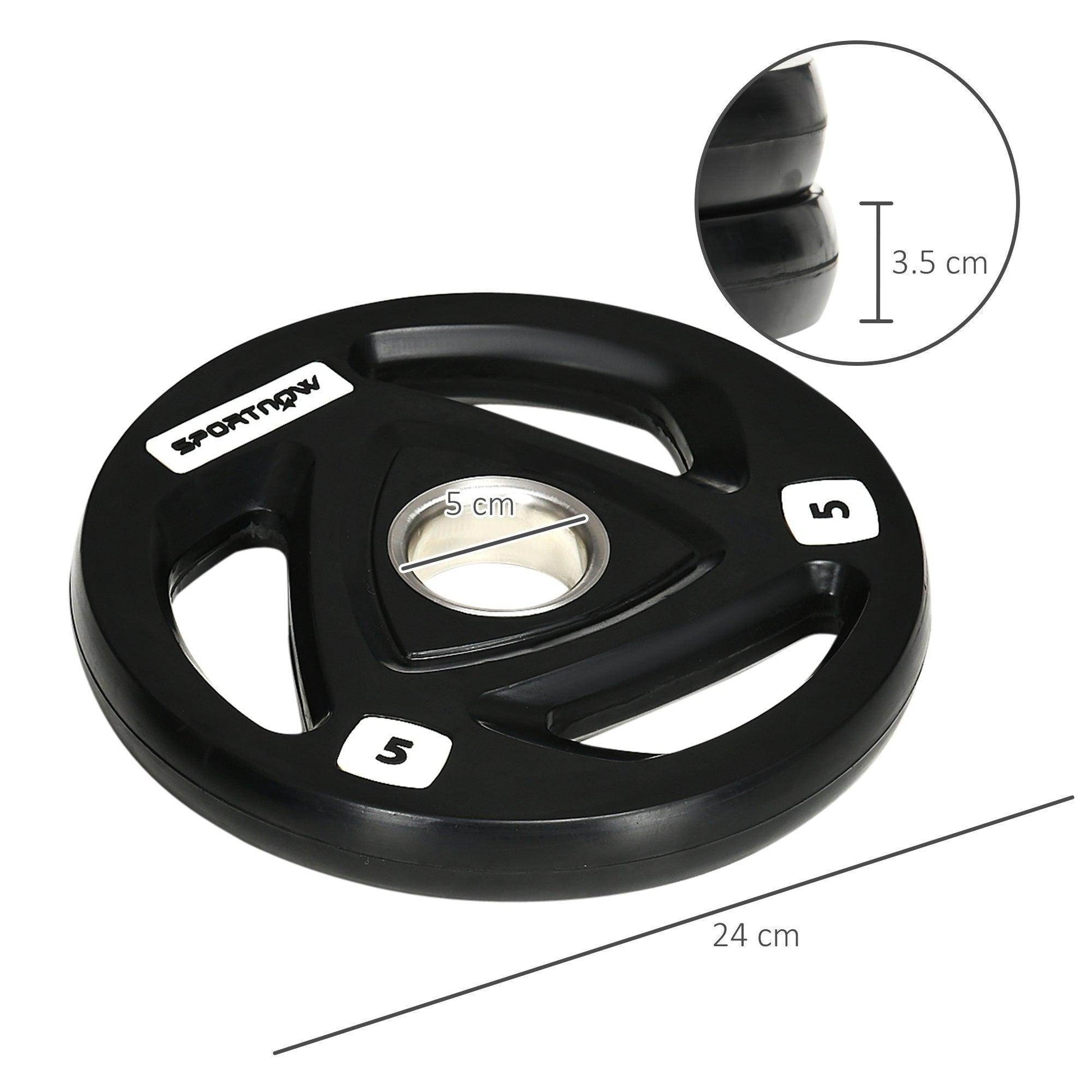 SPORTNOW 10kg Olympic Weight Plates - Rubber Coated Barbell Set - ALL4U RETAILER LTD