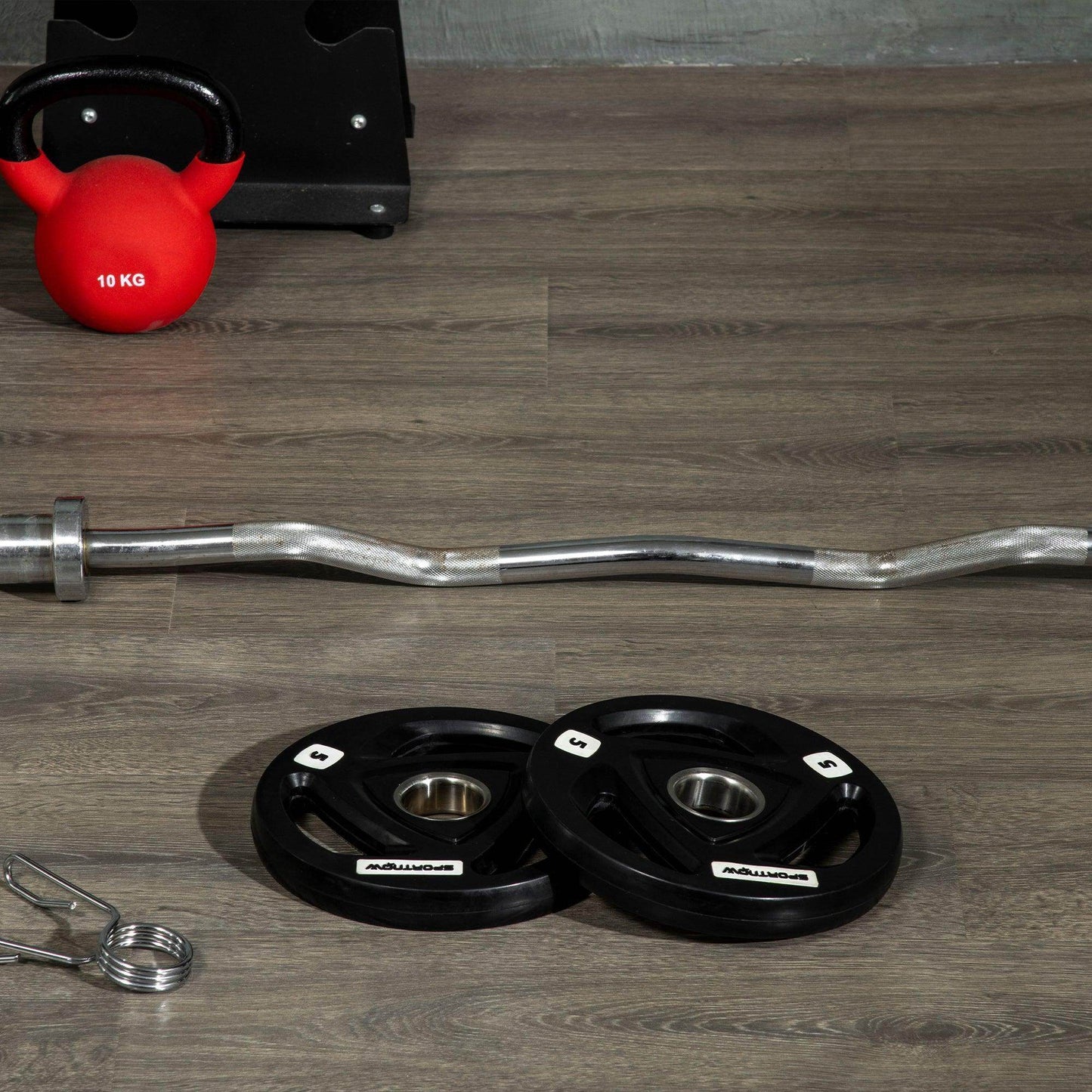 SPORTNOW 10kg Olympic Weight Plates - Rubber Coated Barbell Set - ALL4U RETAILER LTD