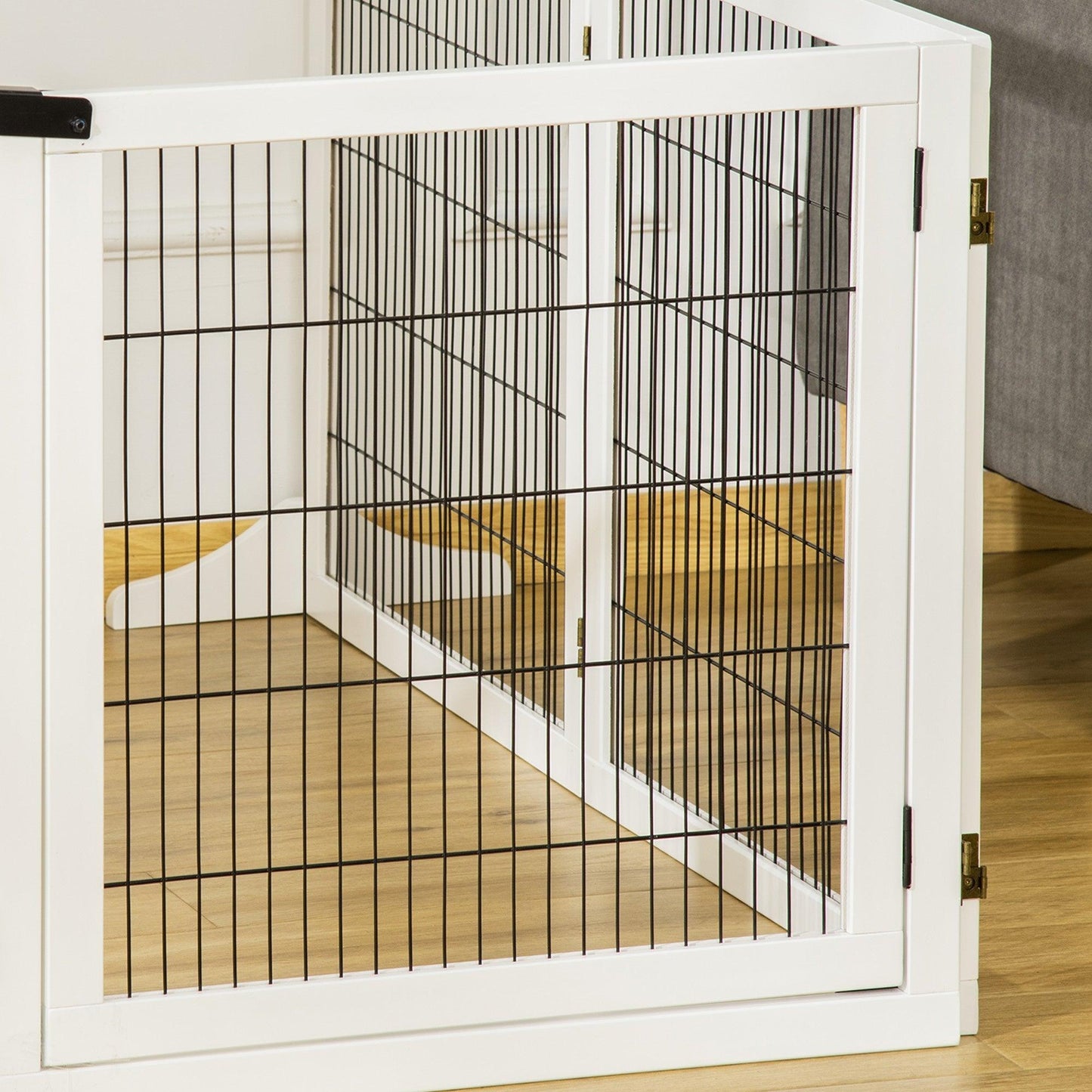 PawHut Wooden Pet Gate - Simple Safety Fence for Dogs - ALL4U RETAILER LTD