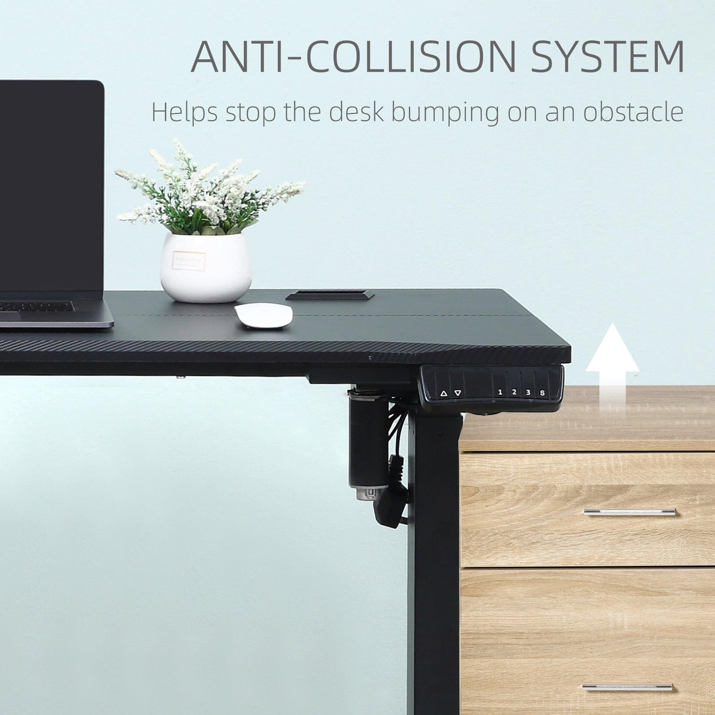 Vinsetto Electric Height Adjustable Standing Desk - 120x60 cm - Black - ALL4U RETAILER LTD