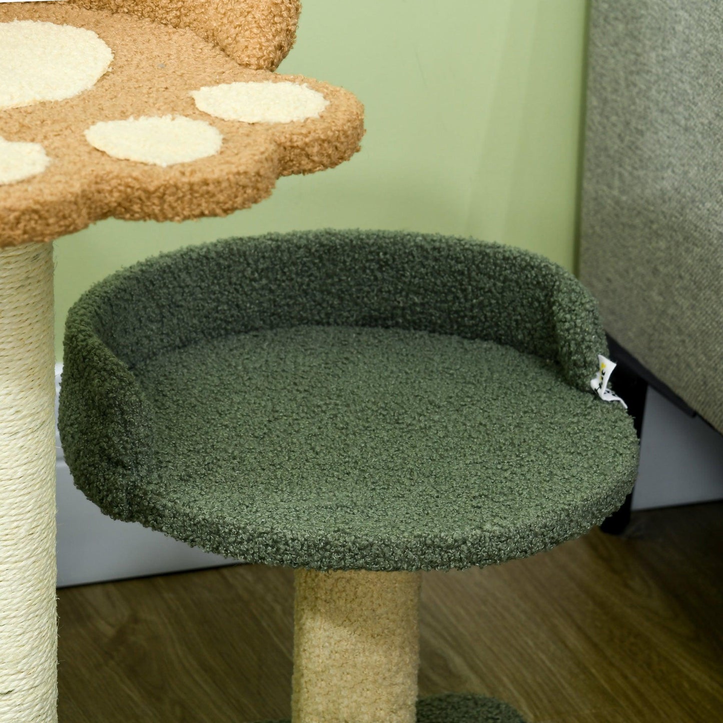 PawHut Small Cat Tree for Indoor Cats, Scratching Posts with Two Beds, Toy Ball - ALL4U RETAILER LTD