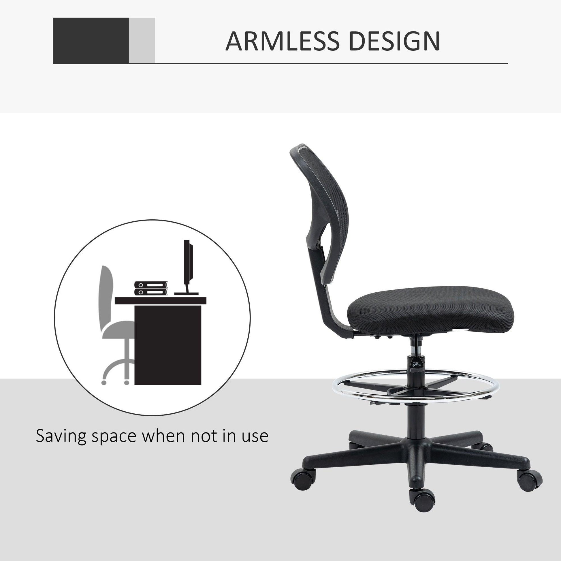 Vinsetto ErgoMesh Standing Desk Chair: Adjustable & Comfy - ALL4U RETAILER LTD