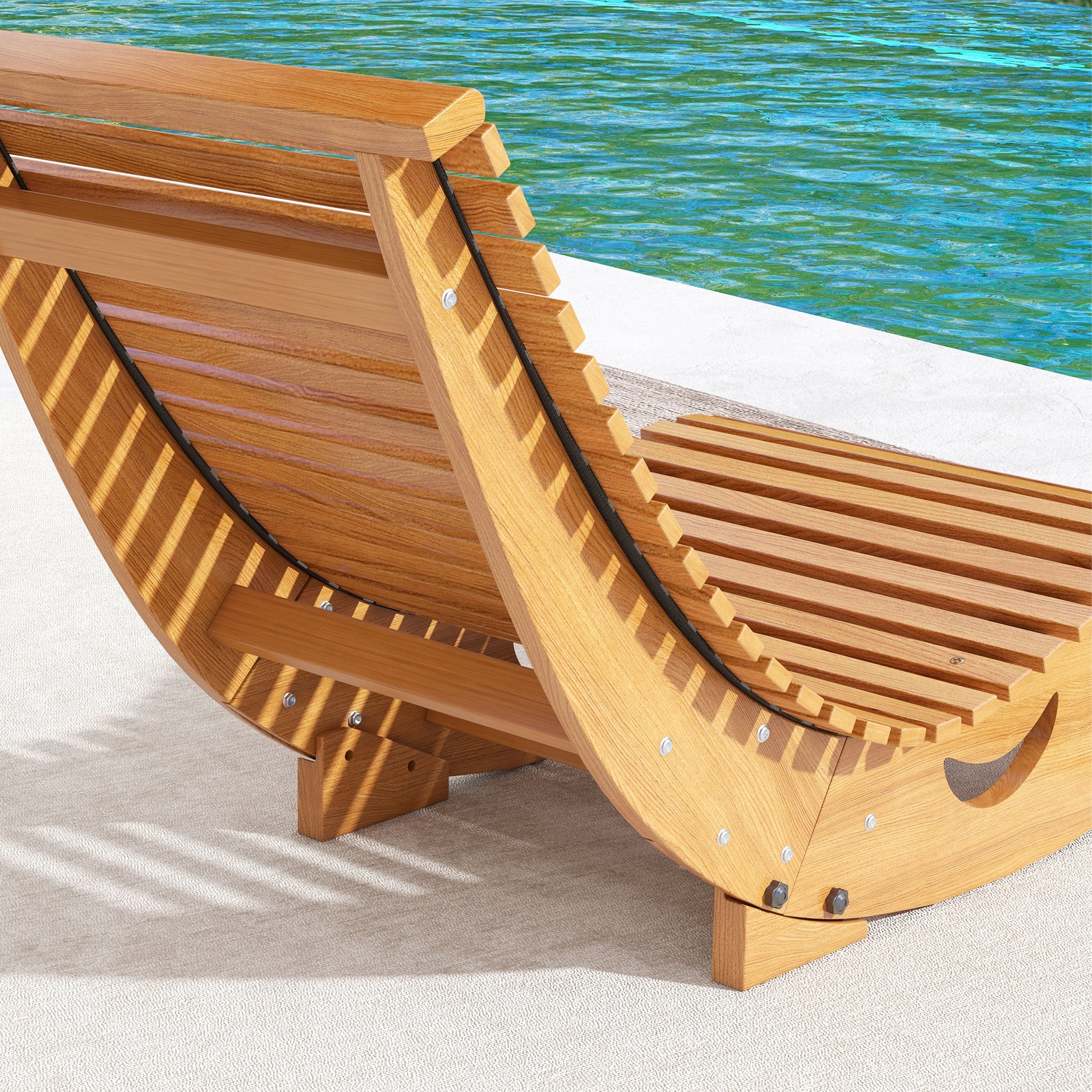 Outsunny Teak Outdoor Rocking Chair with Slatted Design, Ergonomic Comfort for Patio and Garden - ALL4U RETAILER LTD