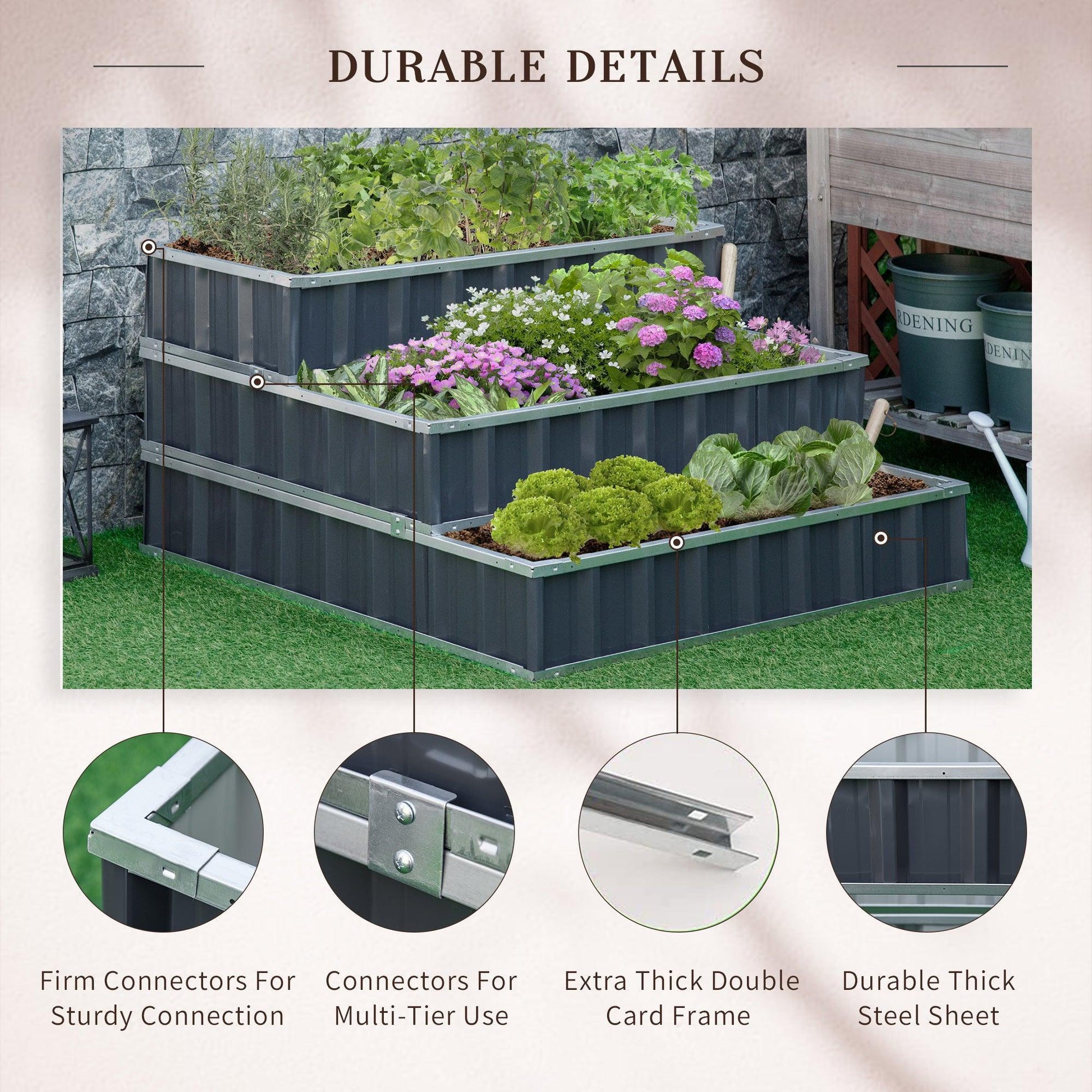 Outsunny Raised Garden Bed: Metal Planter Box Kit - ALL4U RETAILER LTD