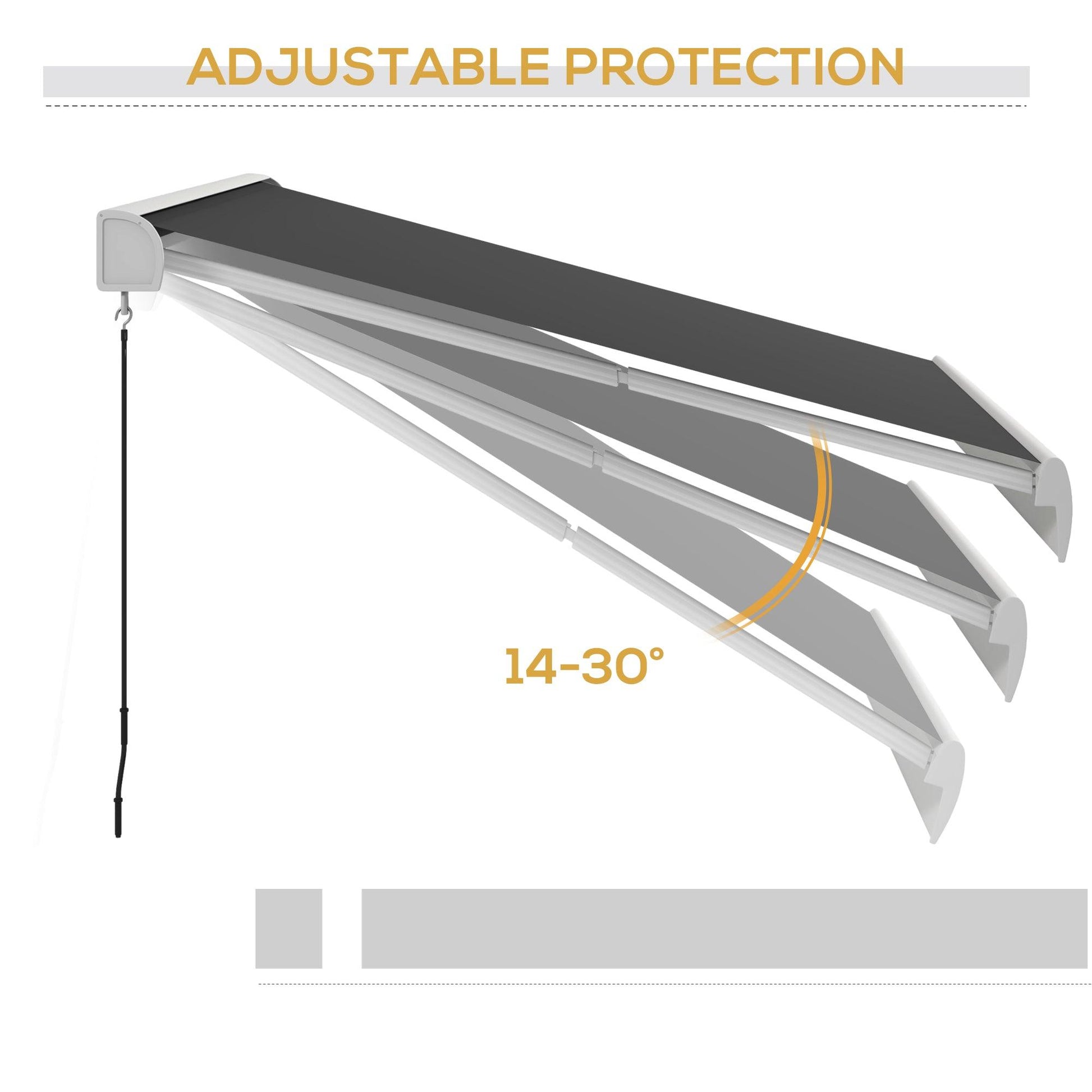 Outsunny 3 x 2.5m Electric Retractable Awning with Remote Controller, Aluminium Frame Sun Canopies for Patio Door Window - ALL4U RETAILER LTD