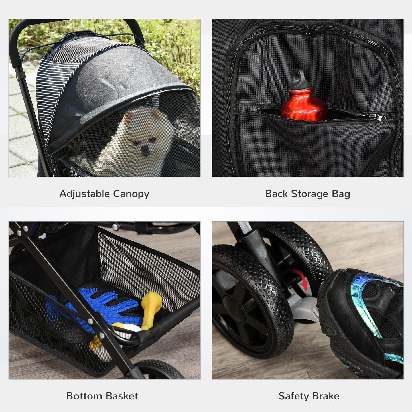 PawHut Pet Stroller Foldable Travel Carriage - ALL4U RETAILER LTD