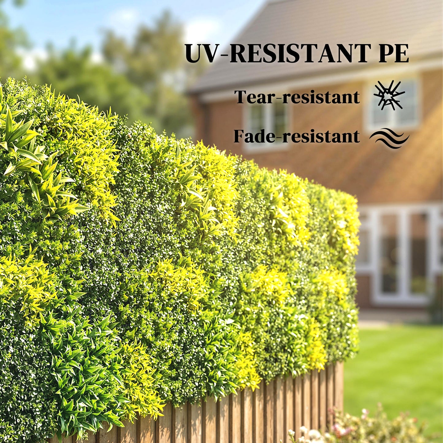 Outsunny 100x100 Cm Artificial Plant Wall Panel With Grass Backdrop Green UVA 340 Protection