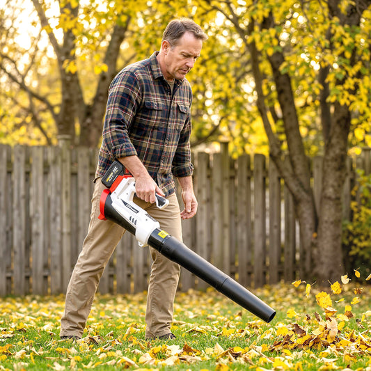 Outsunny Cordless Leaf Blower 18V With 4000mAh Battery Charger Handheld Garden Blower With 6 Speed Levels