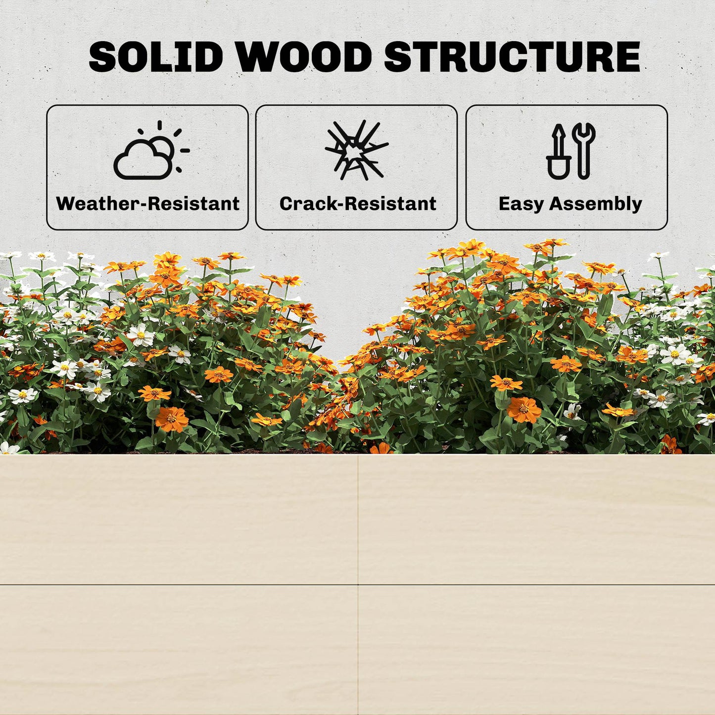 Outsunny Wooden Raised Bed For Garden 620L Extra Large Open Bottom Outdoor Planter Box