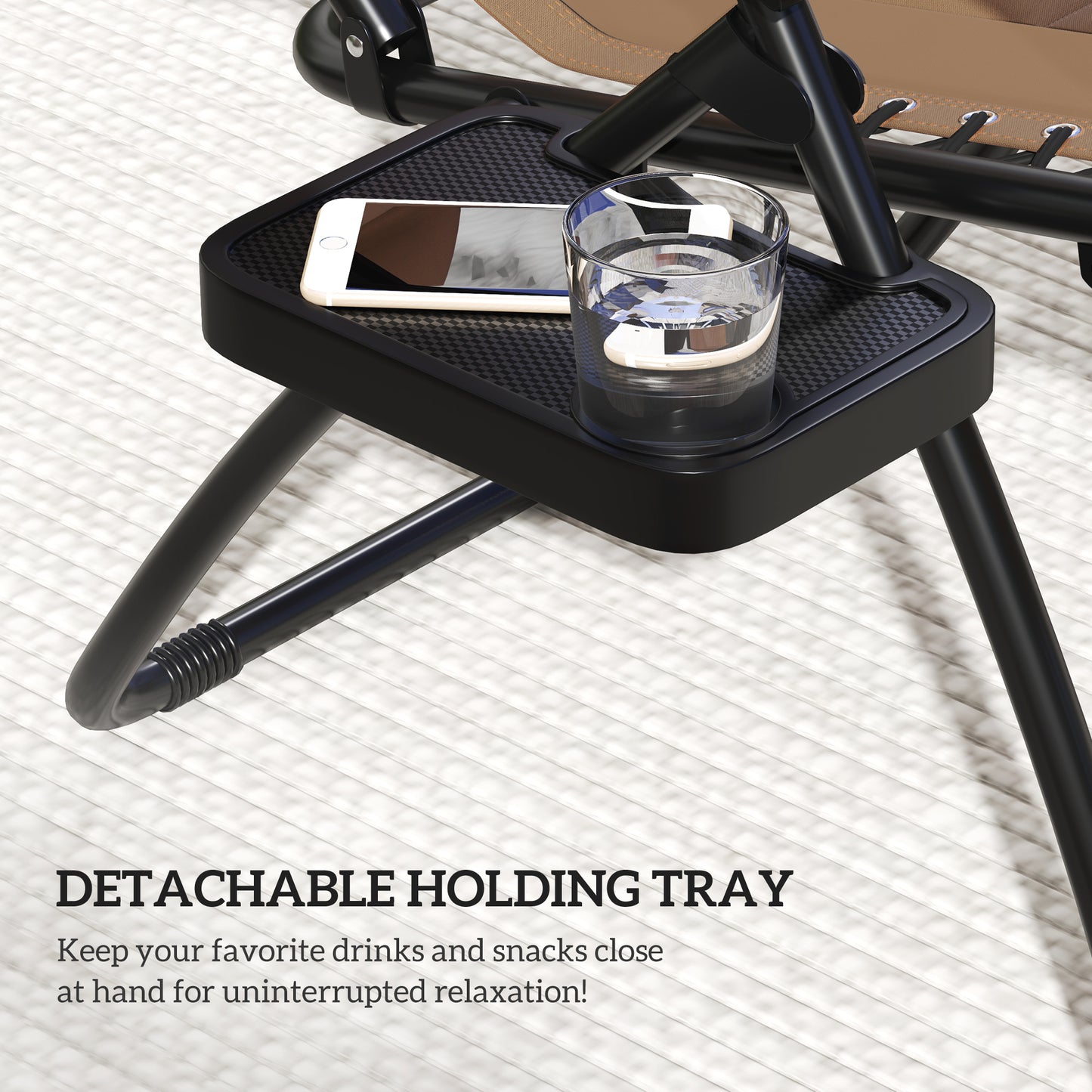 Outsunny Zero Gravity Lounger Chair Set Of 2 Folding Reclining Chairs With Shade Cover Cup Holder For Poolside Camping