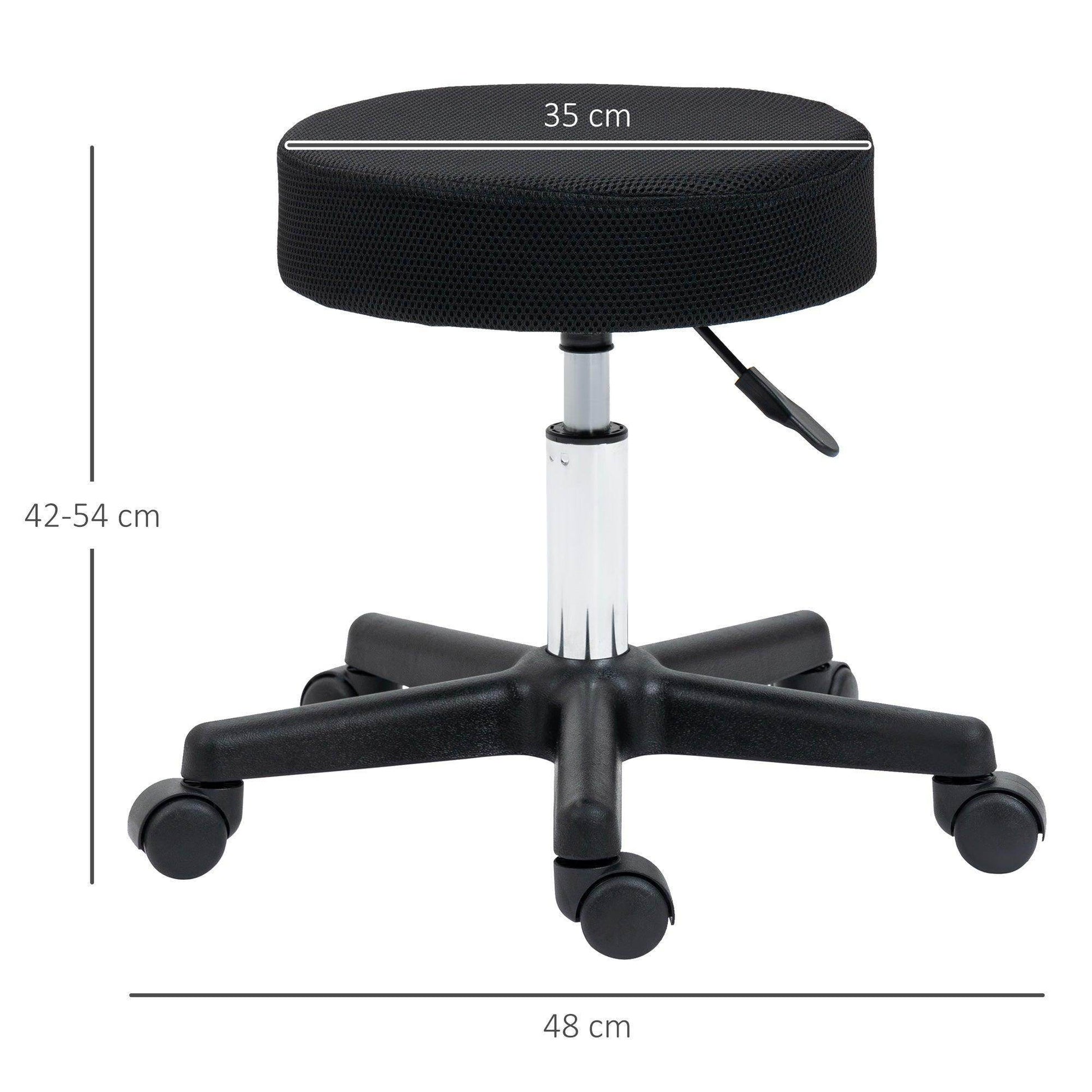 HOMCOM Hydraulic Salon Stool, Adjustable, Swivel & 3 Seat Covers - ALL4U RETAILER LTD