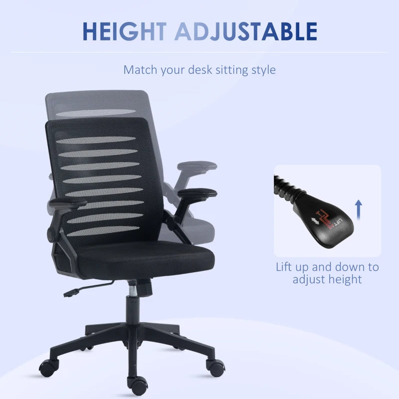 Vinsetto Black Adjustable Height Work Chair 44-53.5cm with Mesh Back - Ergonomic Office Seating - ALL4U RETAILER LTD