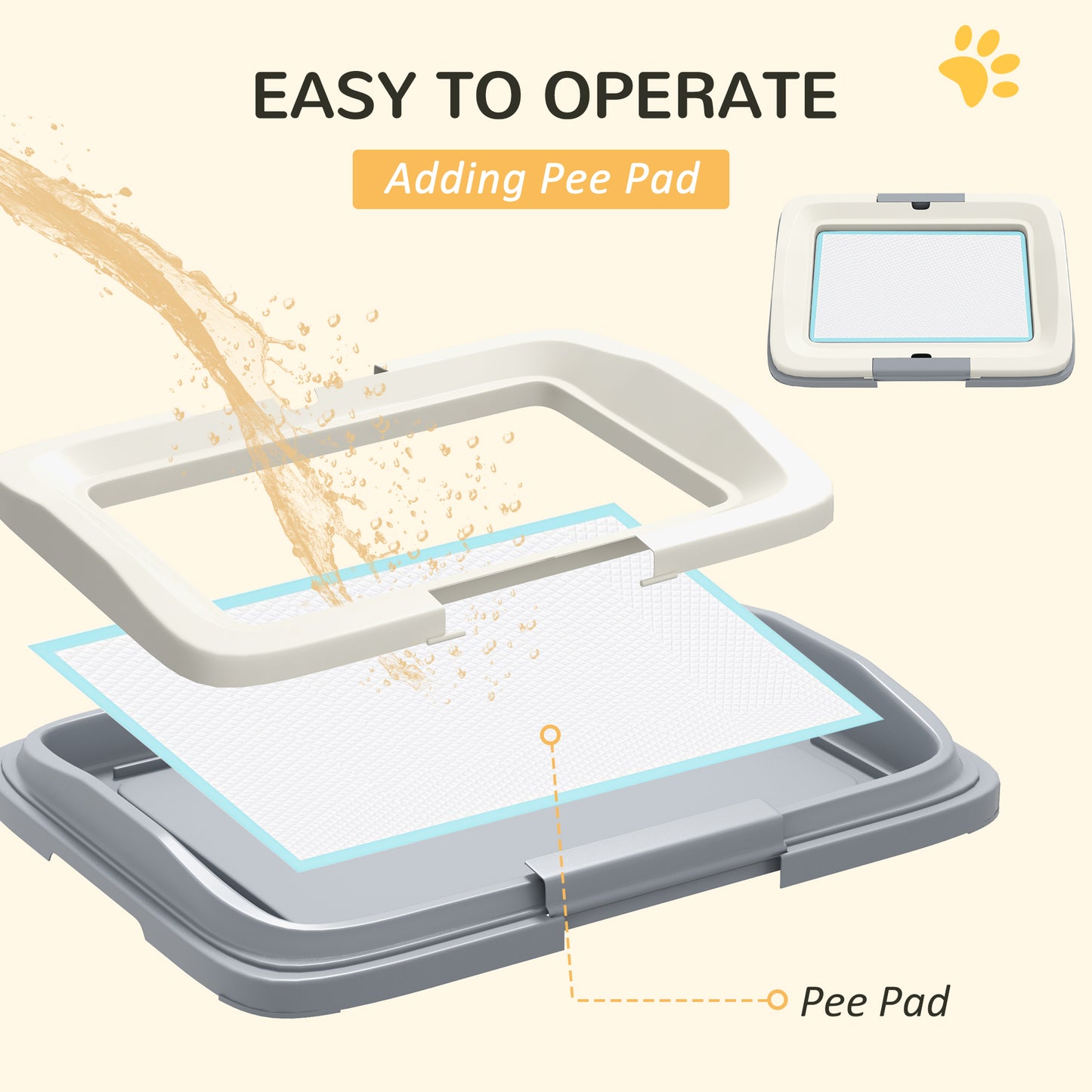 PawHut Compact Dog Training Toilet Tray - 47cm x 34cm - ALL4U RETAILER LTD