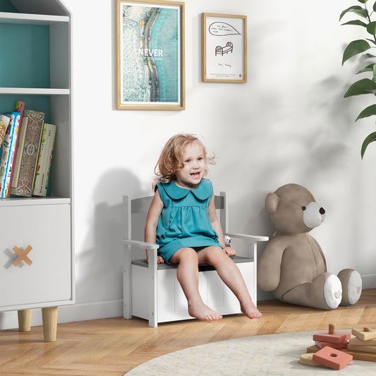 AIYAPLAY 2 In 1 Toy Box Storage Bench With Lid For Kids Bedroom Nursery Playroom Grey