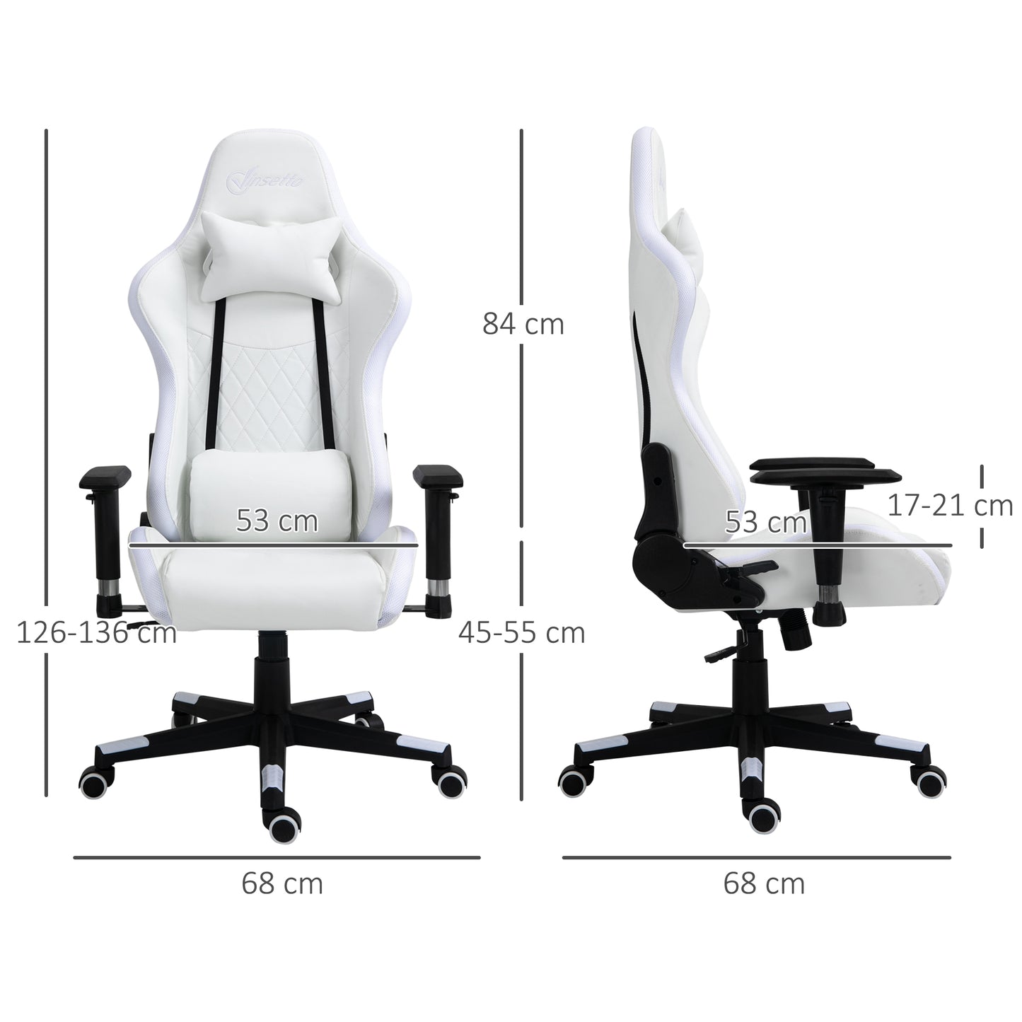 Vinsetto RGB LED Gaming Chair with Adjustable Lumbar Support, Swivel Design, and Racing Style for Home and Office - ALL4U RETAILER LTD