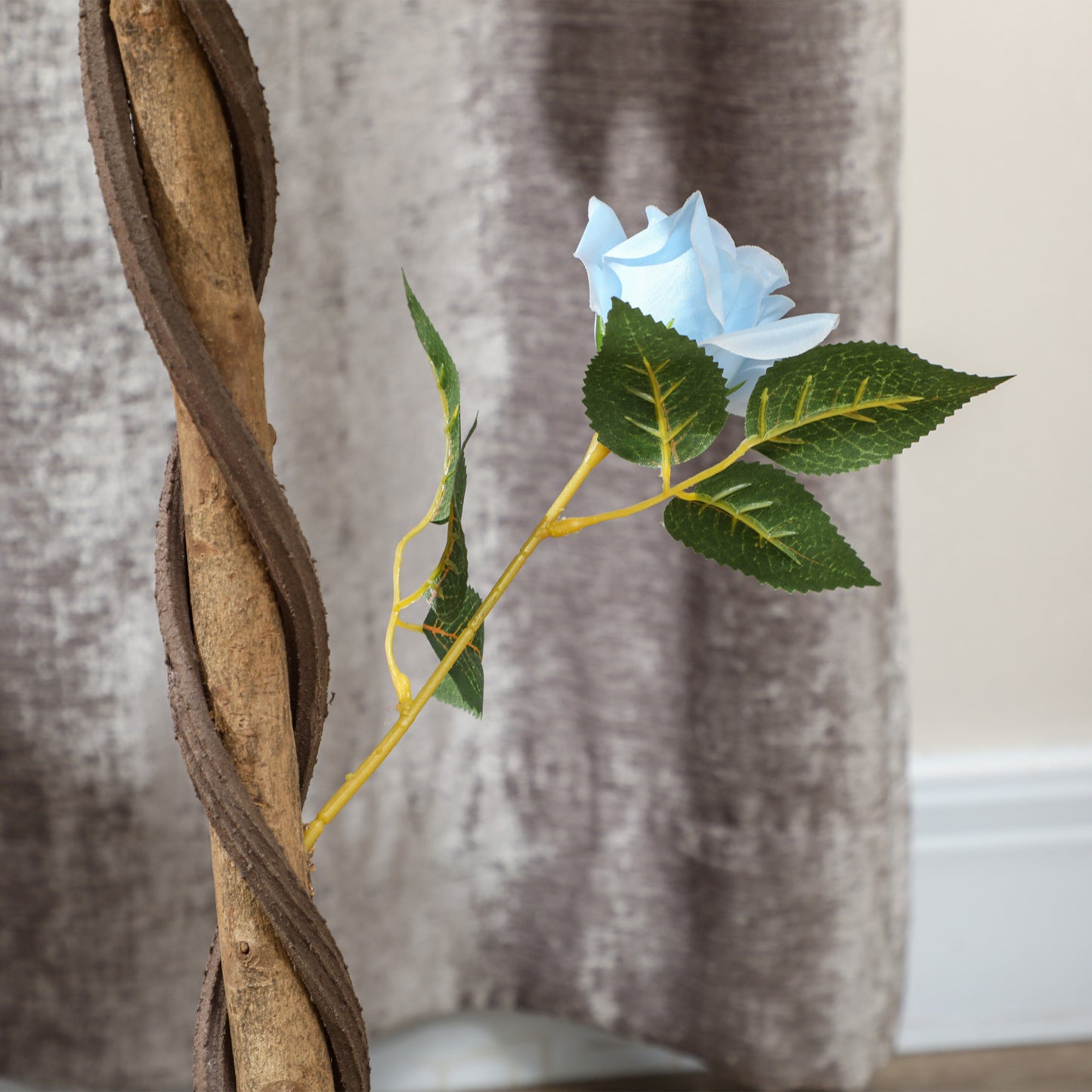 Outsunny Set Of 2 Artificial White Rose Floral Plants In Pots 90cm Indoor Decor Light Blue