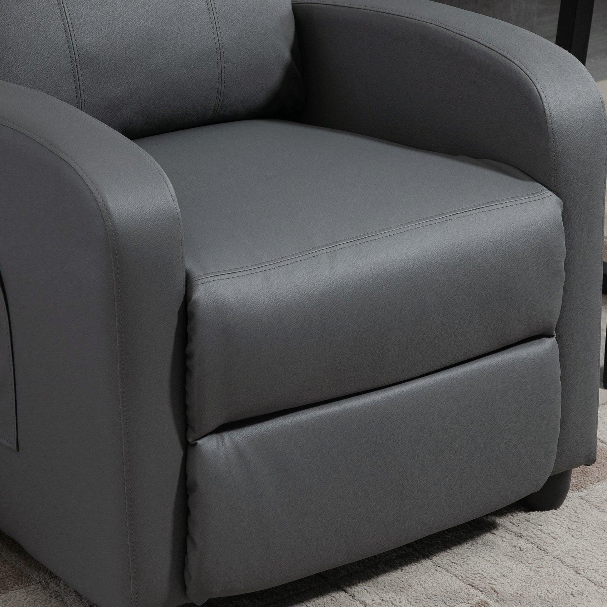 HOMCOM Massage Recliner Chair - Grey - ALL4U RETAILER LTD