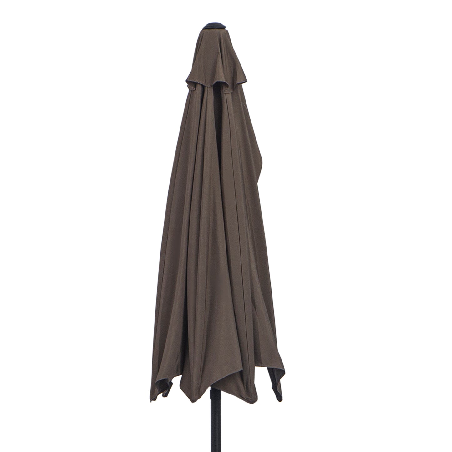 Outsunny 2.7m Compact Balcony Half Umbrella - Brown Garden Patio Shade with 5 Steel Ribs - ALL4U RETAILER LTD