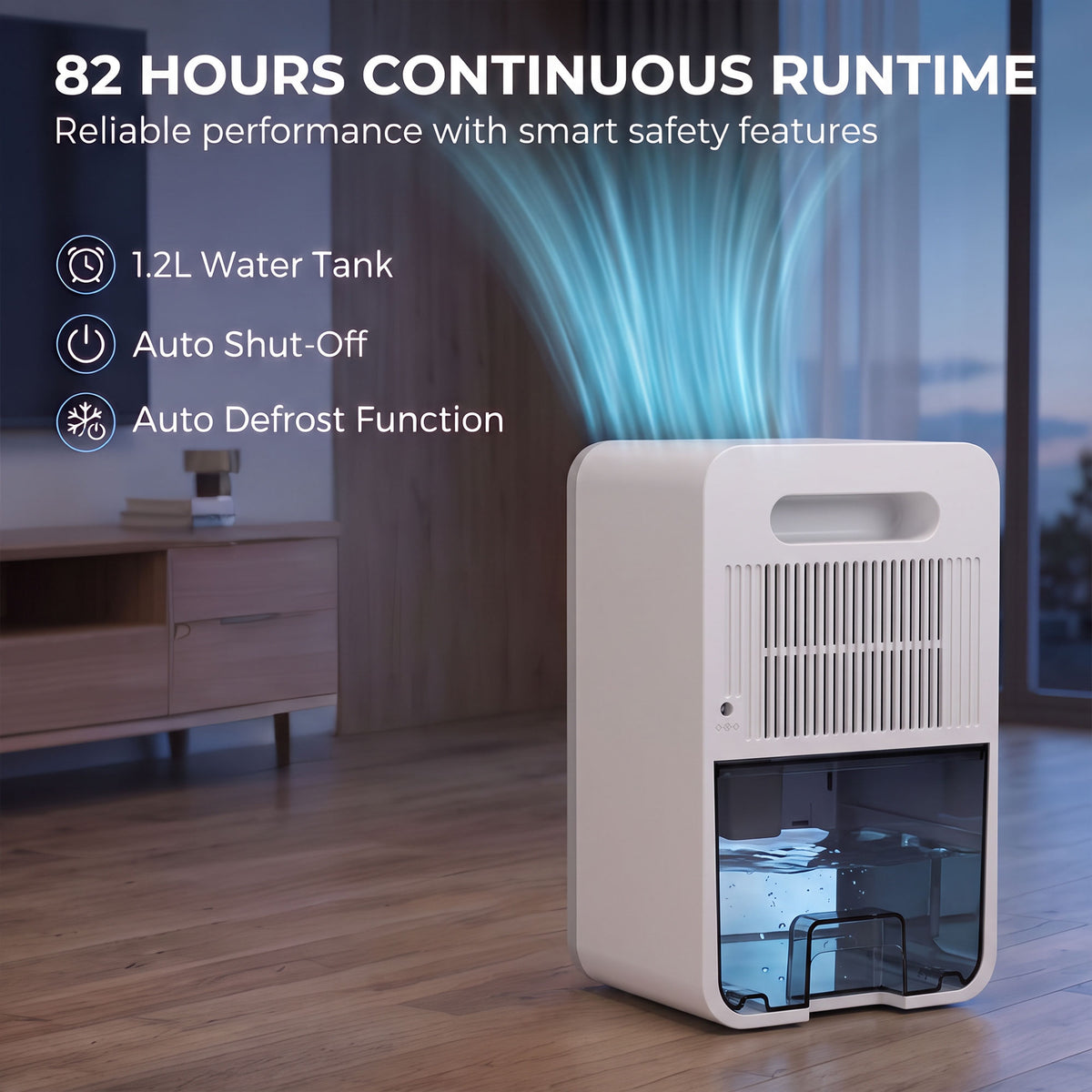 HOMCOM 400mL Daily Small Dehumidifier With RGB Lights, Timer And LED Display