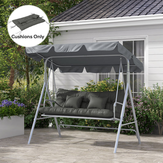 Outsunny Light Grey 4-Piece Patio Cushion Set with 2 Pillows for Chairs - ALL4U RETAILER LTD