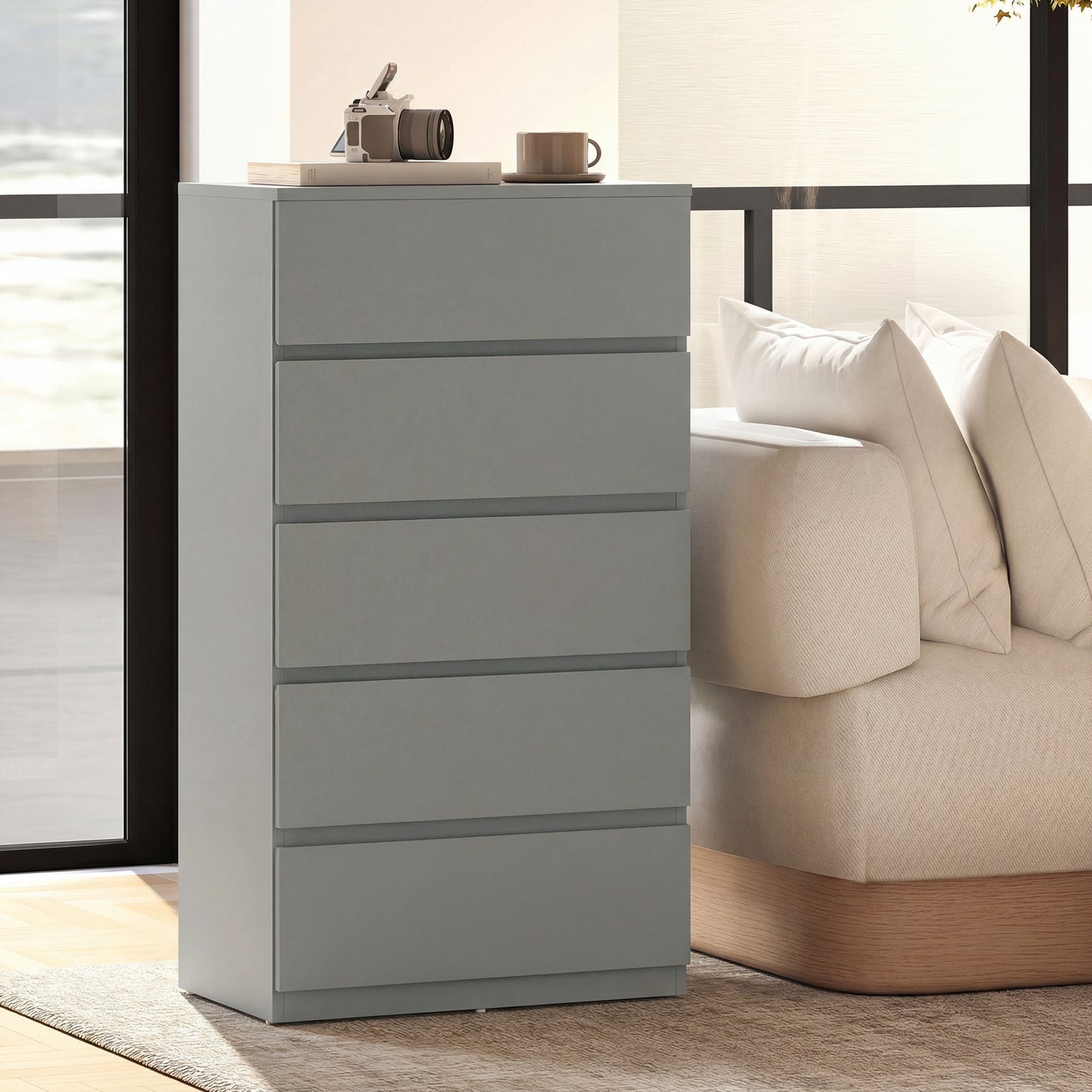 Homcom 5 Drawer Chest Modern Dresser Storage Cabinet for Bedroom Organization Solution