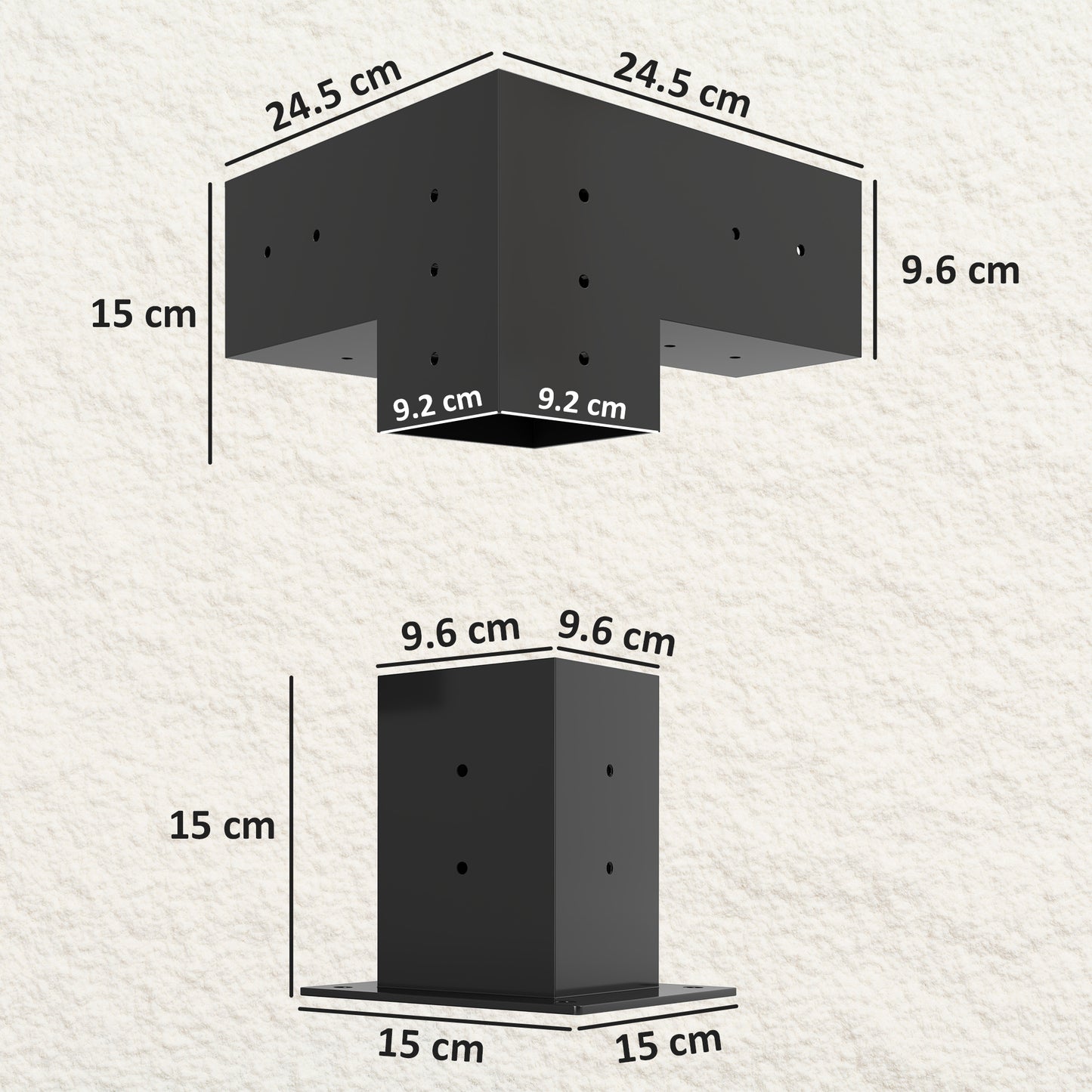 Outsunny Pergola Brackets Kit Diy 3 Way Corner Brackets And 4x4 Post Base For Lumber 8 Pieces With Screws