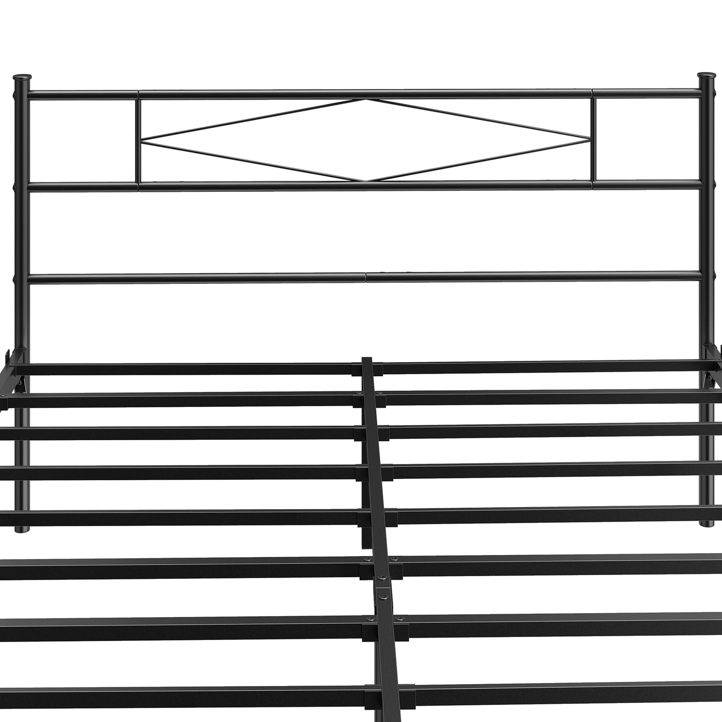 HOMCOM 5ft King Bed Frame with Headboard and Footboard, Metal Platform Bed with 32 cm Underbed Storage, Black