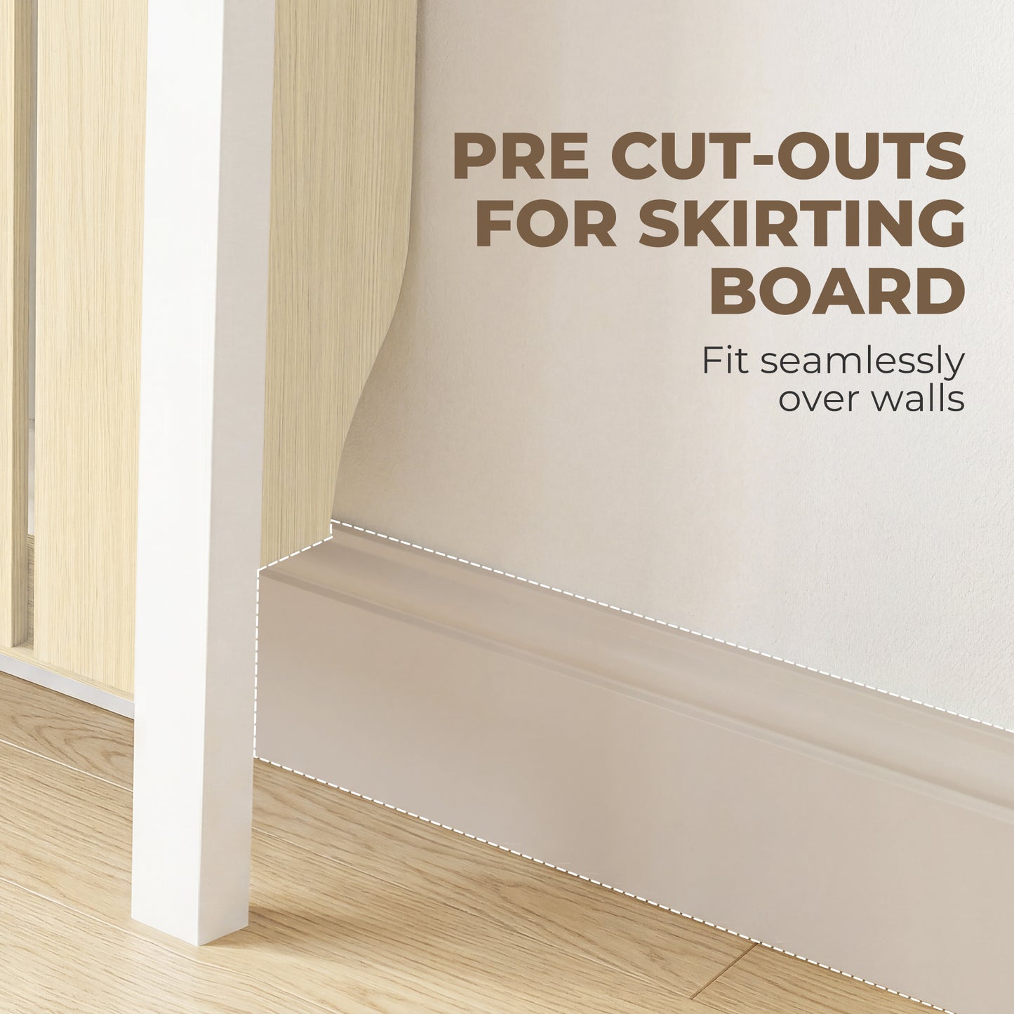HOMCOM 93 x 88.5 cm Rustic Oak Radiator Cover With White Frame And Slatted Design