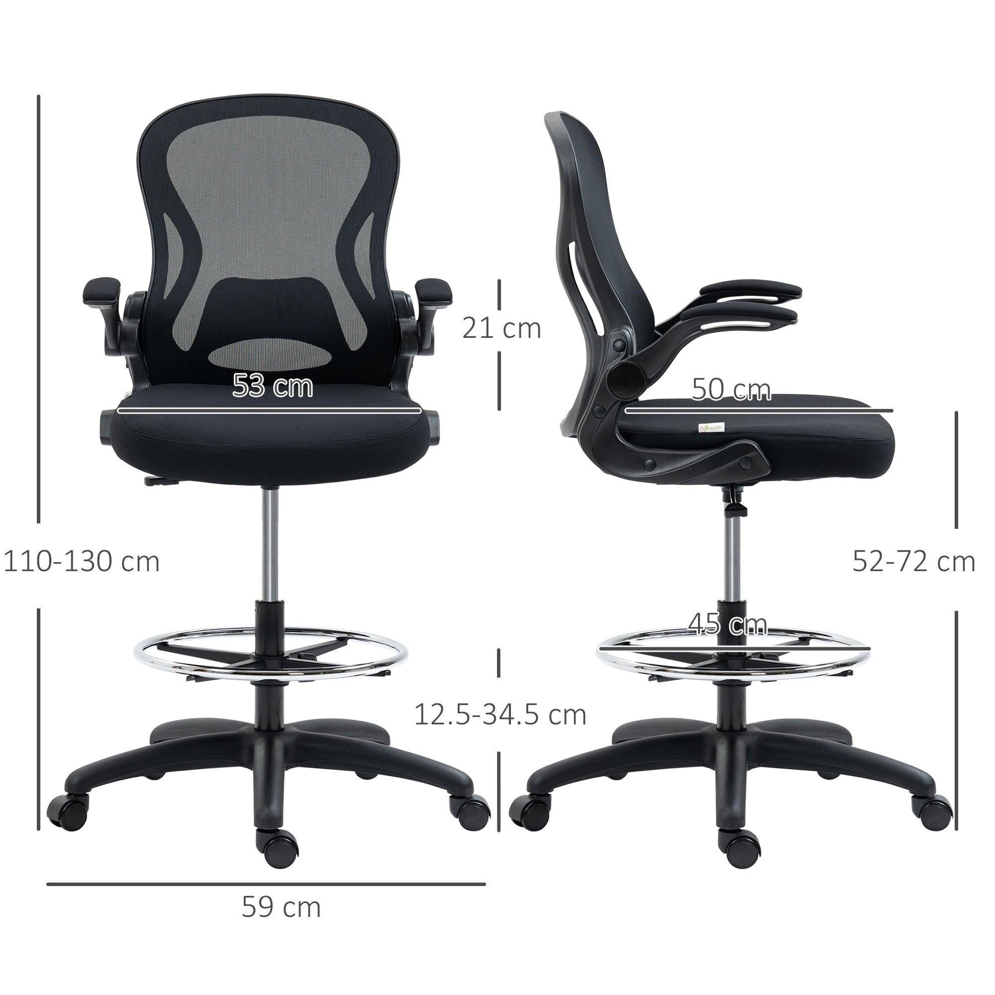 Vinsetto Adjustable Standing Chair: Comfort & Style - ALL4U RETAILER LTD