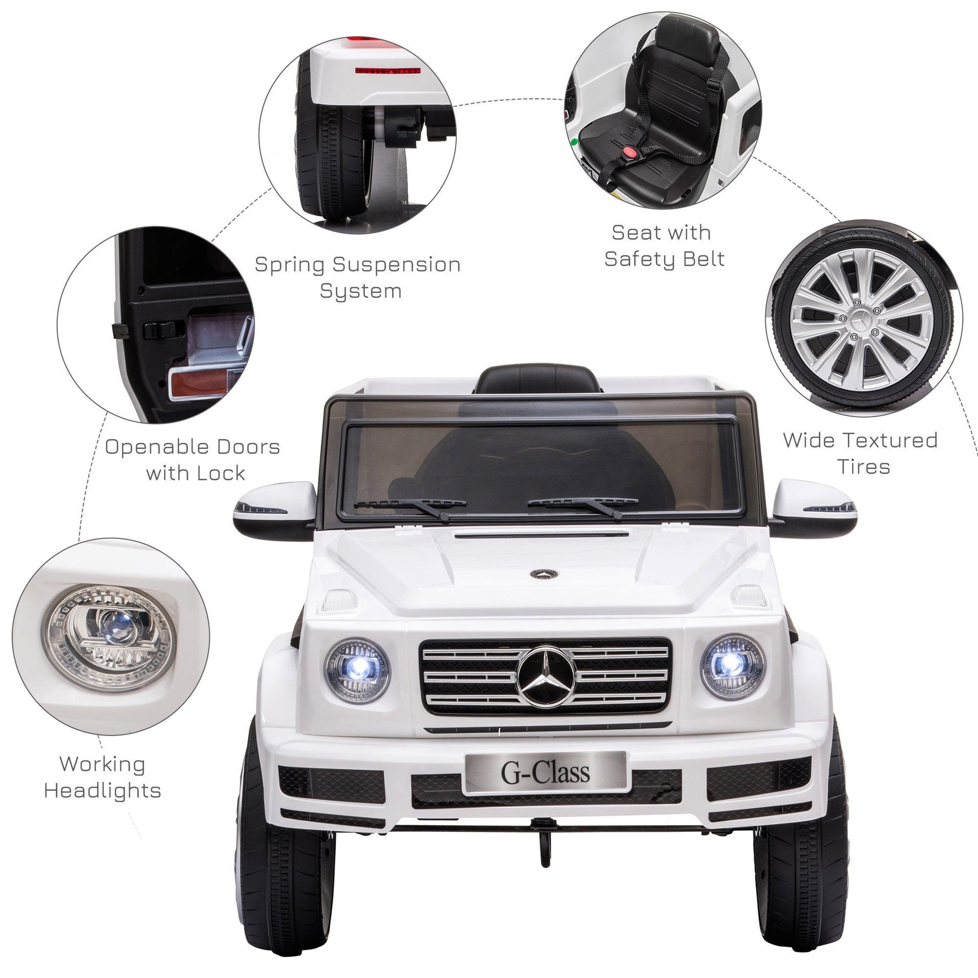 HOMCOM 12V Battery-powered Kids Electric Ride On Car Mercedes Benz G500 - ALL4U RETAILER LTD