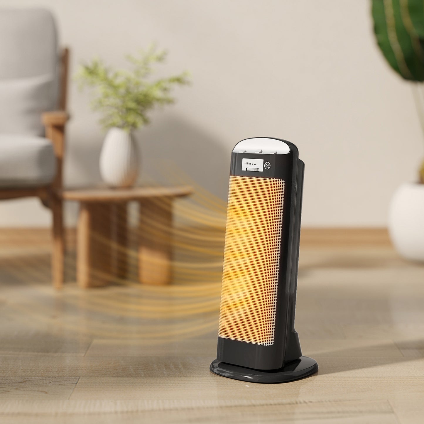 HOMCOM 2000W Ceramic Space Heater With 4 Modes Adjustable Thermostat 55 Degree Oscillation Tip Over Protection