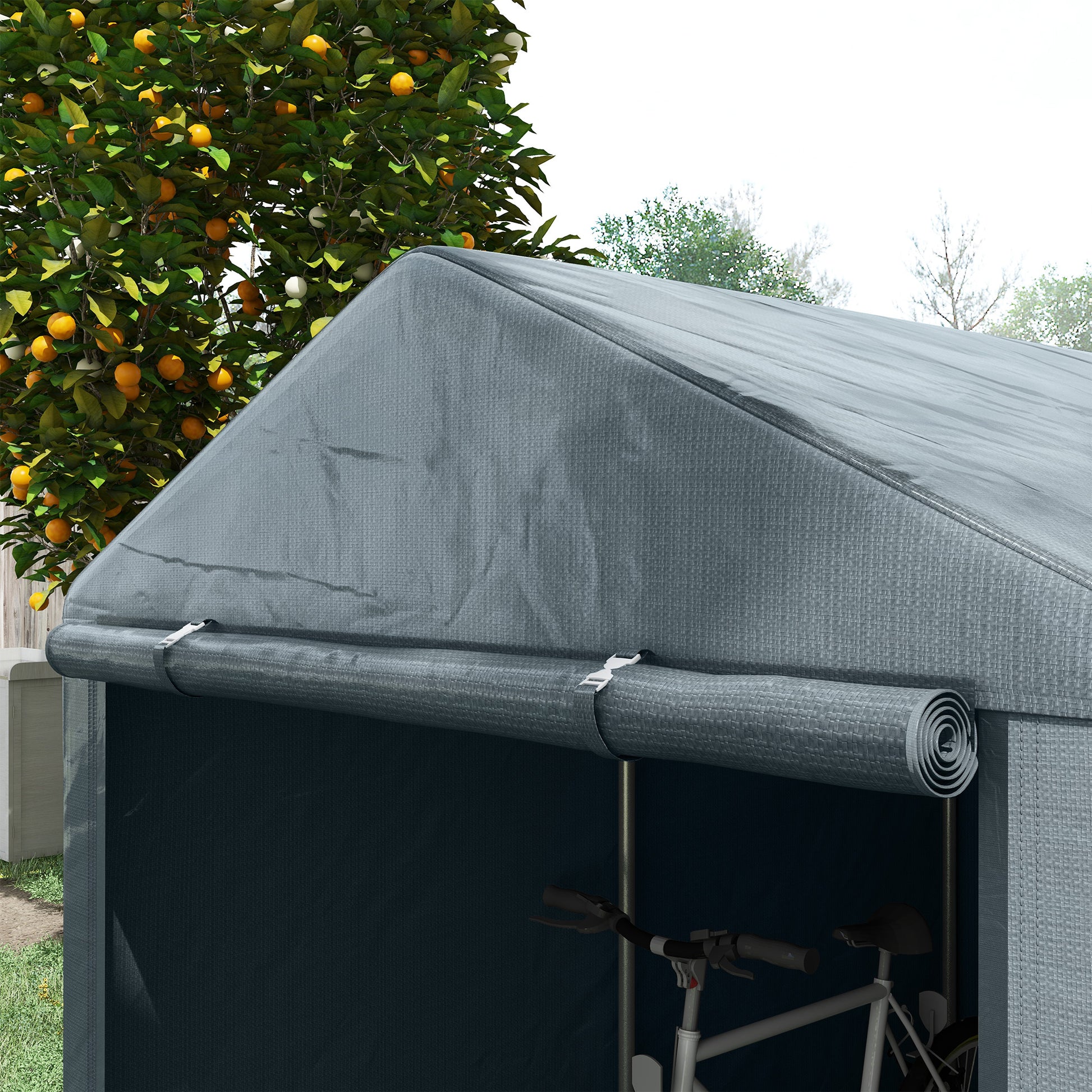 Outsunny 1.6 x 2.2m Outdoor Storage Shed with Accessories - Dark Grey - ALL4U RETAILER LTD