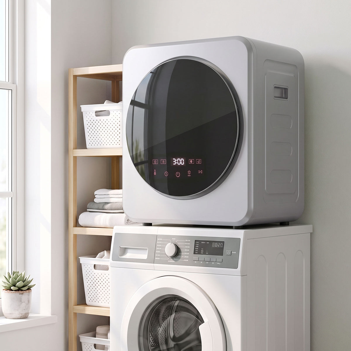 HOMCOM 800W Compact 4kg Vented Tumble Dryer Stainless Steel Tub