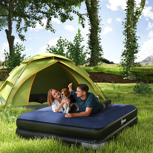 Outsunny Double High Inflatable Air Bed with Integrated Electric Pump and Supportive Pillow for Ultimate Comfort - ALL4U RETAILER LTD