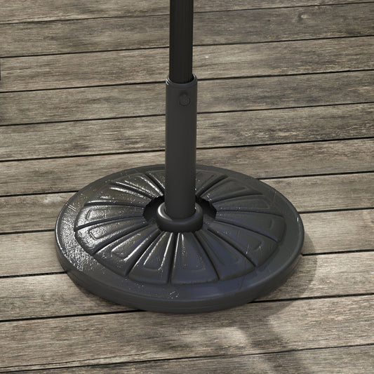 Outsunny Heavy Duty Concrete Umbrella Base Holder With Steel Pole Round Parasol Stand For Patio Garden Outdoor Black
