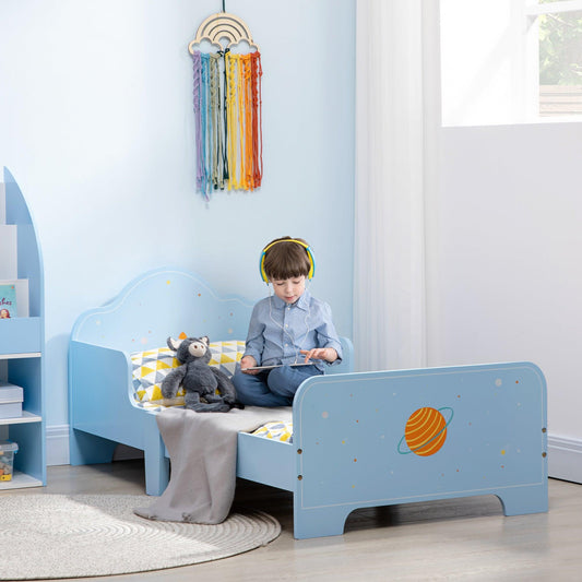 ZONEKIZ Toddler Bed w/ Space-themed Patterns, for Boy, Girls, Ages 3-6 Years - ALL4U RETAILER LTD