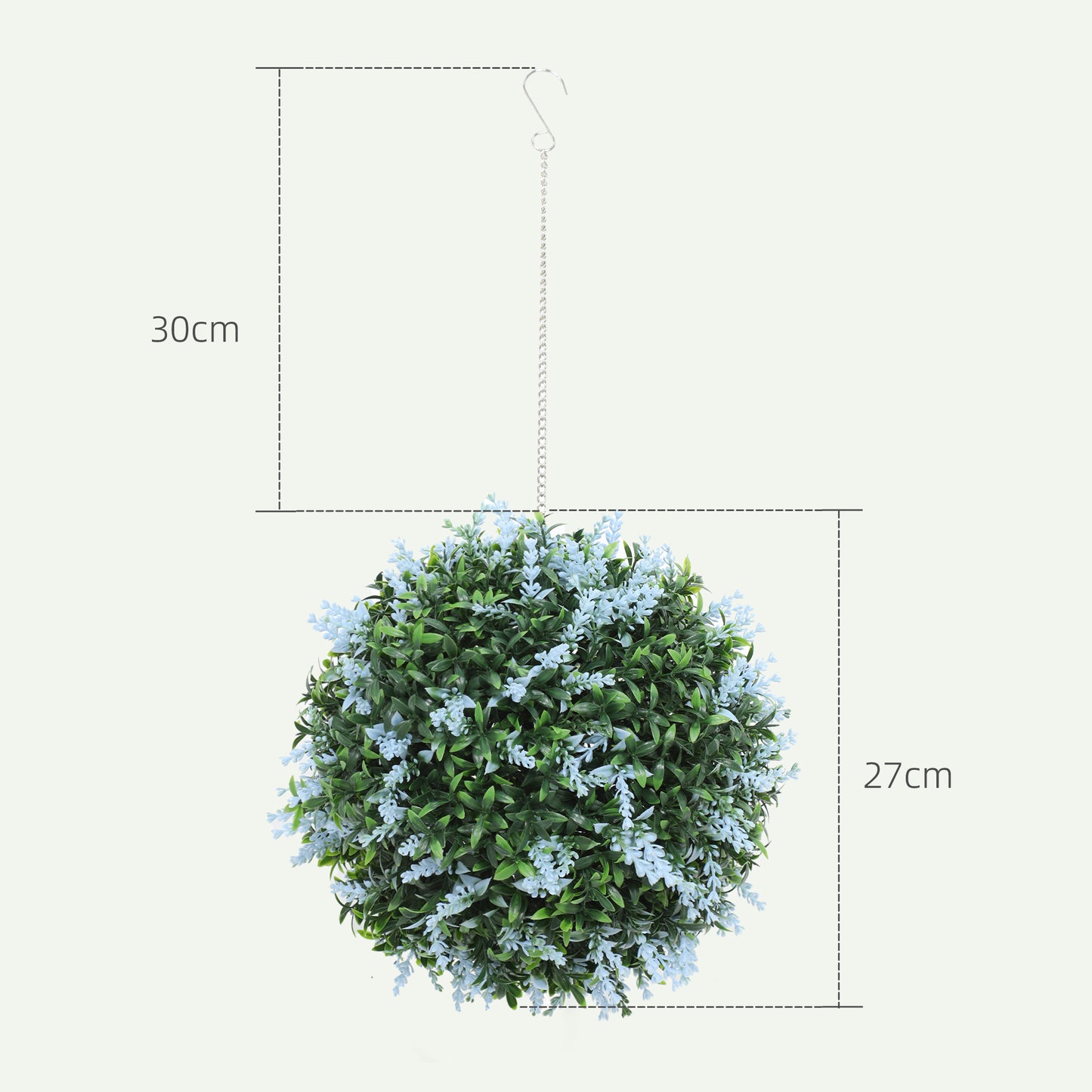 HOMCOM Set of 2 UV Protected Artificial Topiary Balls In Blue For Indoor And Outdoor Decor