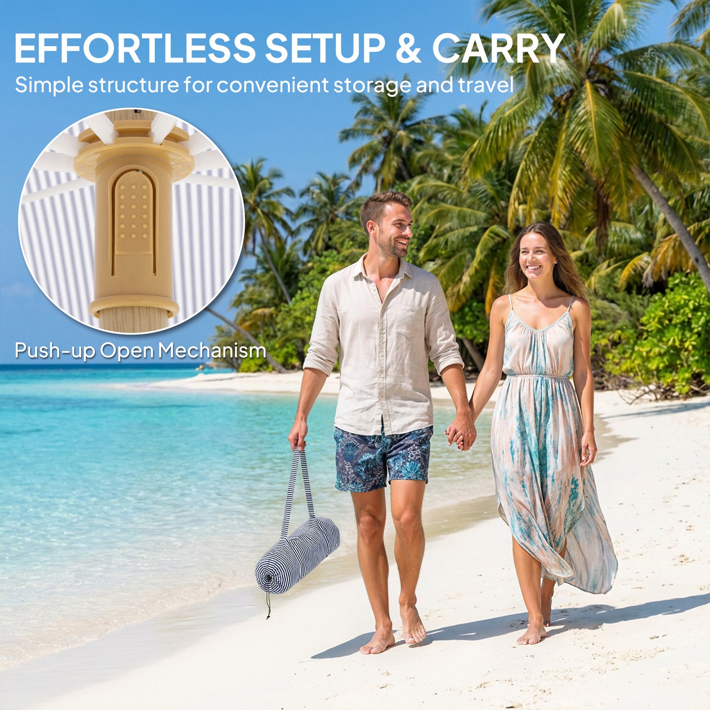 Outsunny 1.7m Beach Umbrella With Sand Anchor And 30 Degree Tilting Adjustable Height Fringed Parasol In Blue