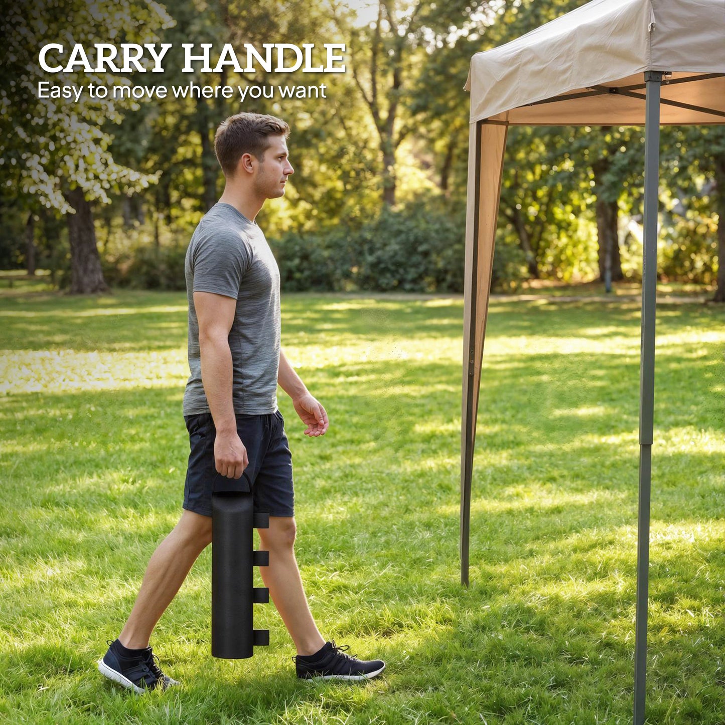 Outsunny 8 Pack Gazebo Sand Weight Bags 40 Kg 600D Heavy Duty Sandbags for Canopy Tent Legs Without Sand Black