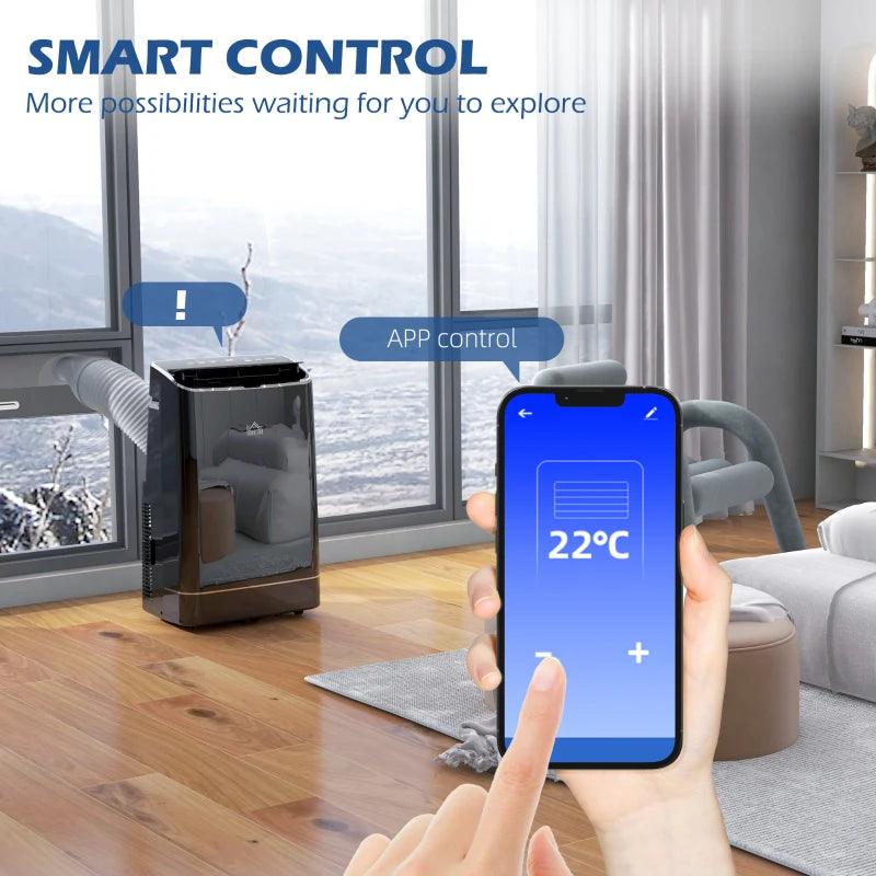 HOMCOM 14,000 BTU Mobile Air Conditioner with WiFi Smart App, 35m² - ALL4U RETAILER LTD