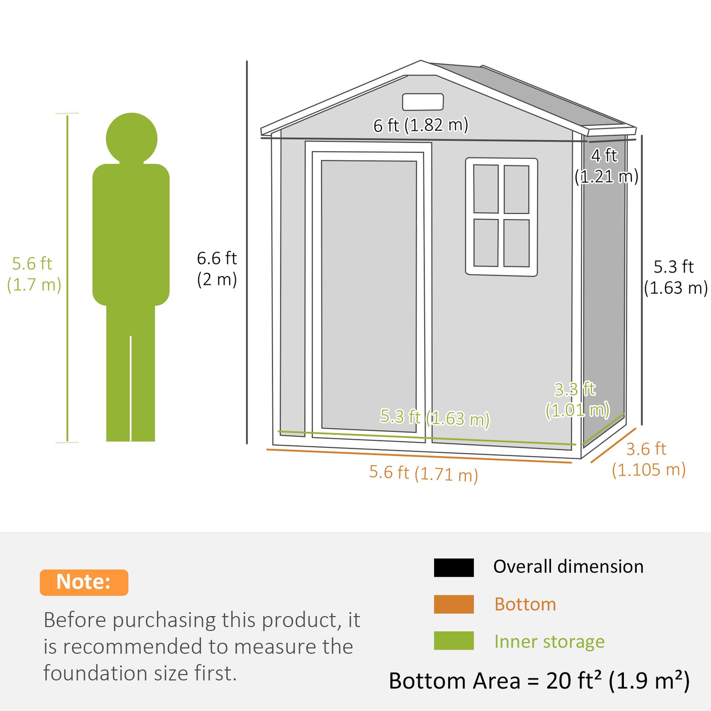 Outsunny 6 x 4ft Plastic Shed With Floor Wood Effect Resin Garden Shed With Window Lockable Door Vents All Weather Grey