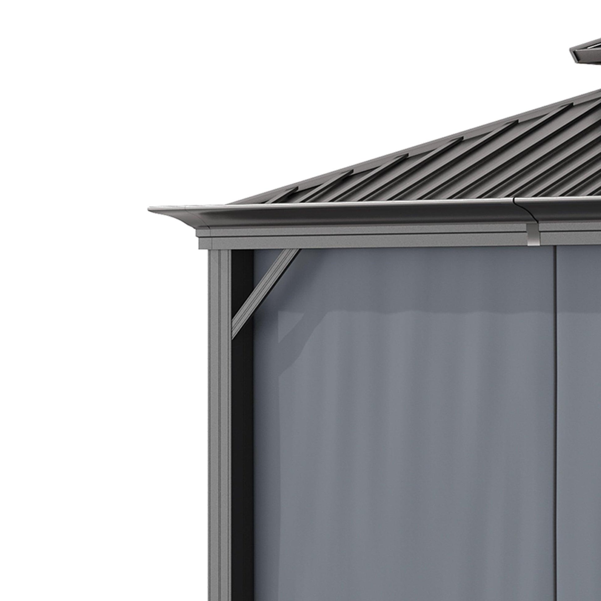 Outsunny Outdoor Hardtop Gazebo Canopy, Grey - 3.7x3m - ALL4U RETAILER LTD