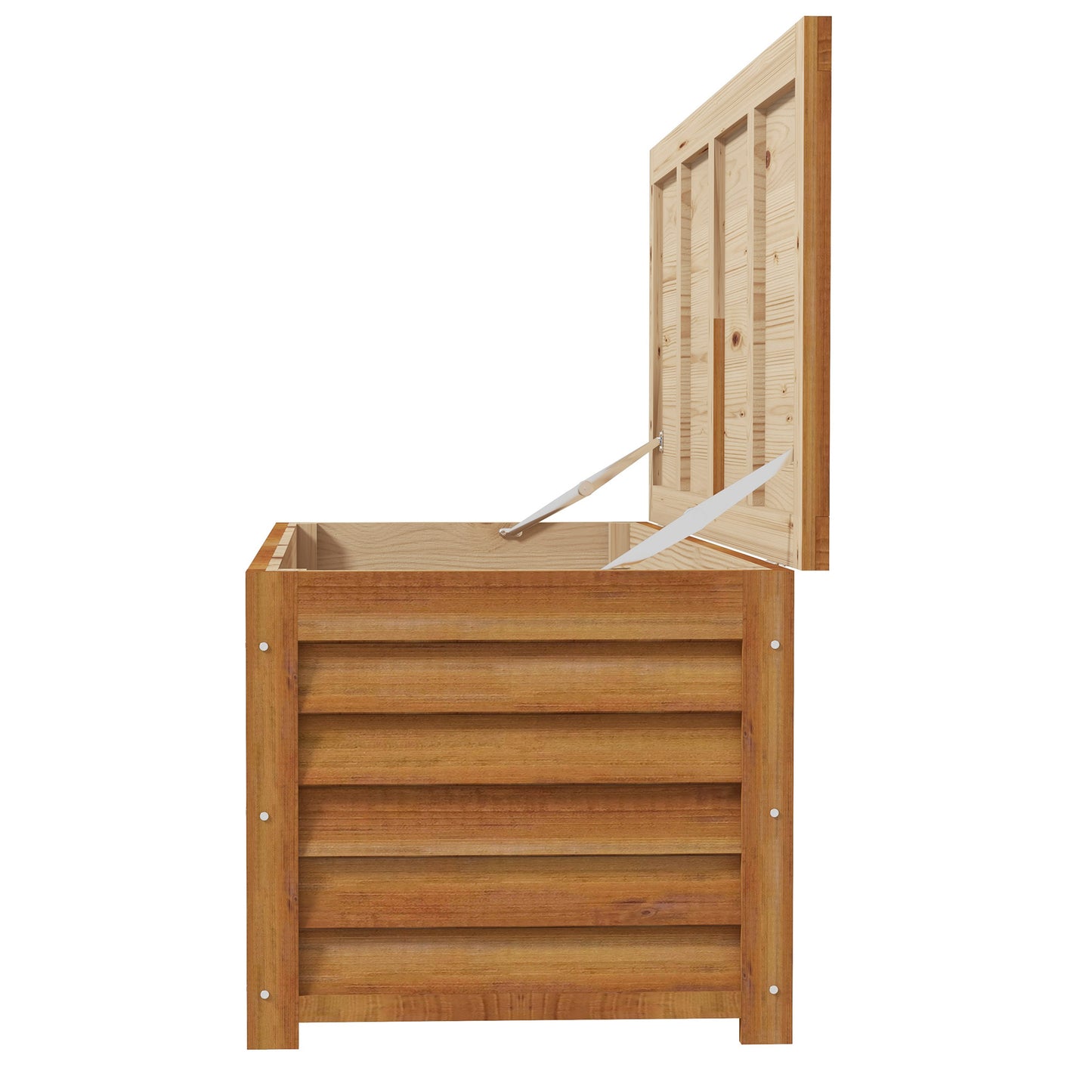 Outsunny 292L Outdoor Storage Box Fir Wood Garden Storage Container Deck Box Balcony Porch Poolside Light Brown