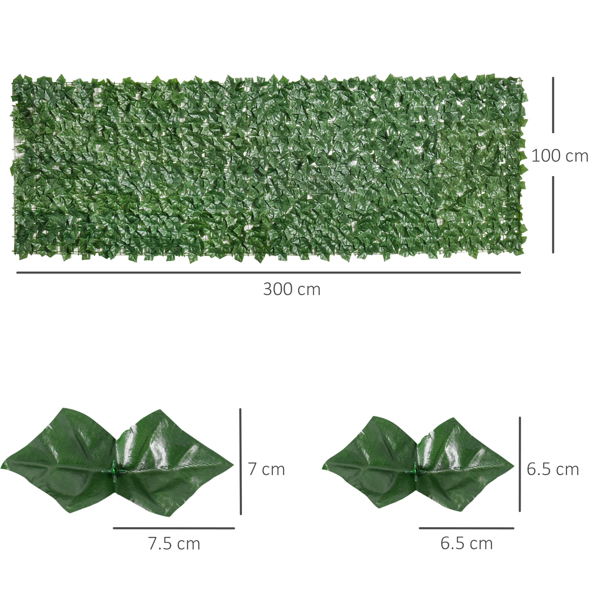 Outsunny 2-Pack Faux Leaf Privacy Screen for Garden and Outdoor Décor, Dark Green, 3M x 1M - ALL4U RETAILER LTD